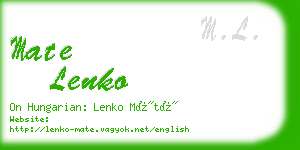 mate lenko business card
